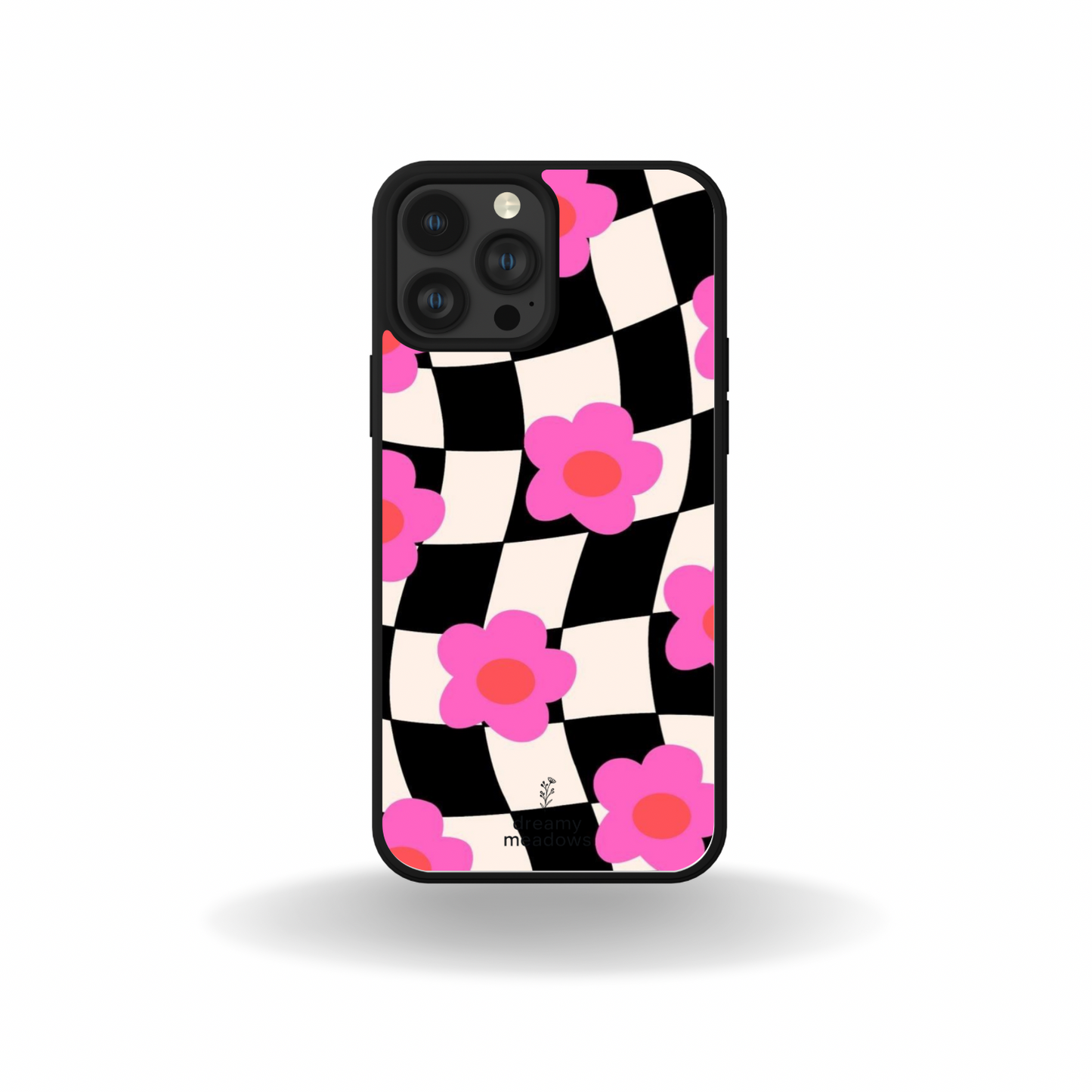 Checkered Bloom iPhone Case